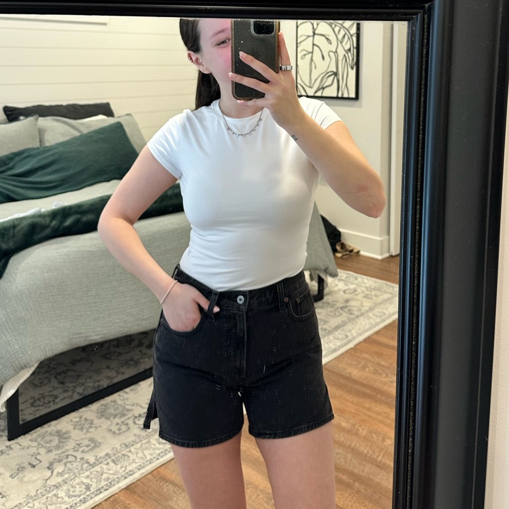 Abercrombie & Fitch Black 5in Dad Short High Rise